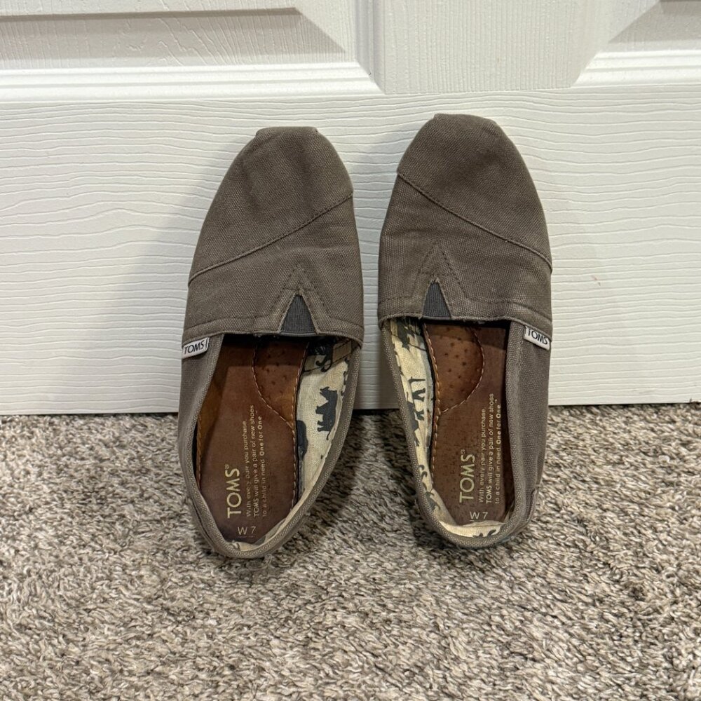 Toms Gray Alpargata Classic Women's Flats Size 7